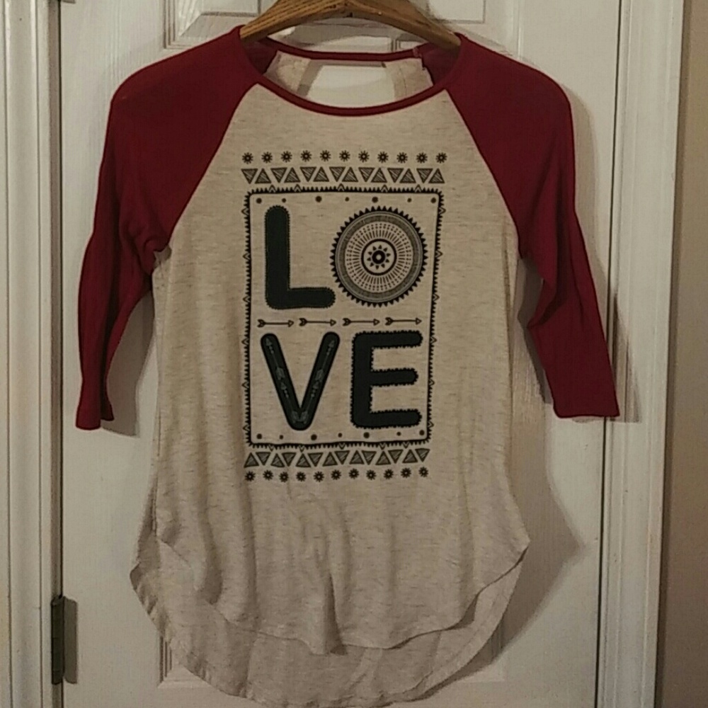 Love high low ragland T-shirt